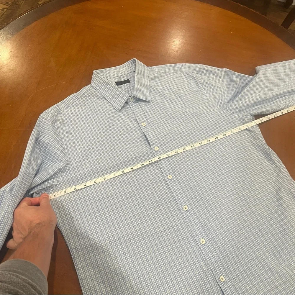 Zachary‎ Prell Men’s Blue/White Check Long-Sleeve Button Up Dress Shirt XL